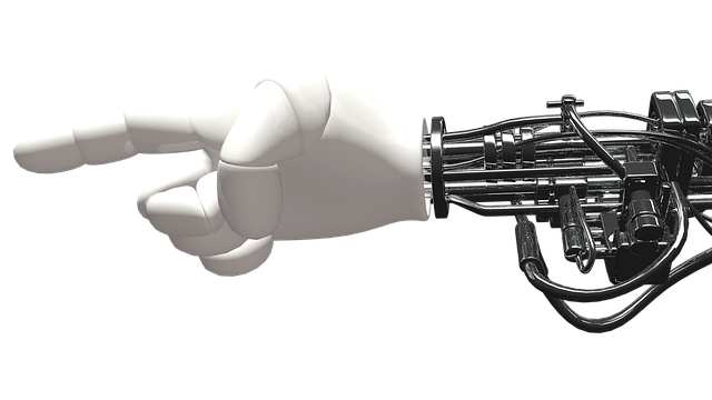 A robot hand as symbol image.