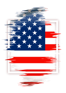 A stylised American flag as a symbol.