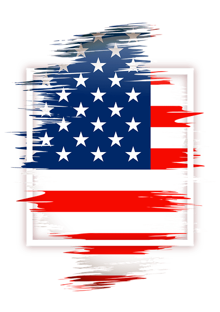 A stylised American flag as a symbol.
