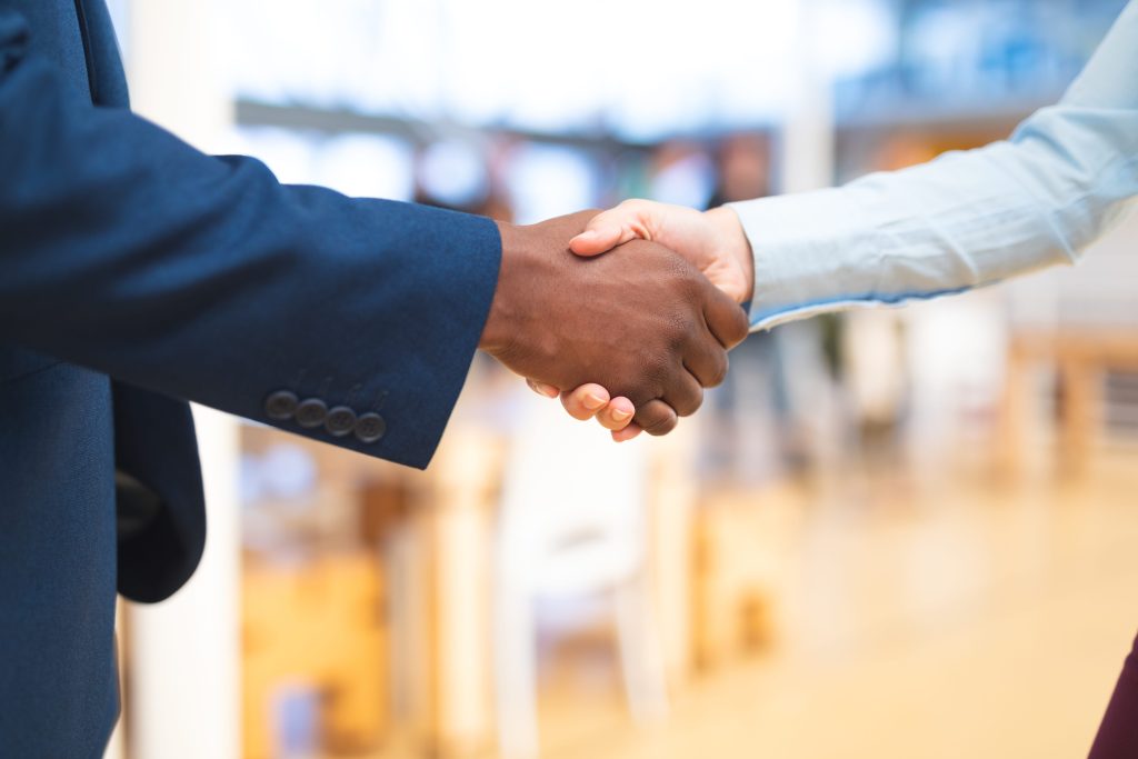 A handshake as a symbolic image.