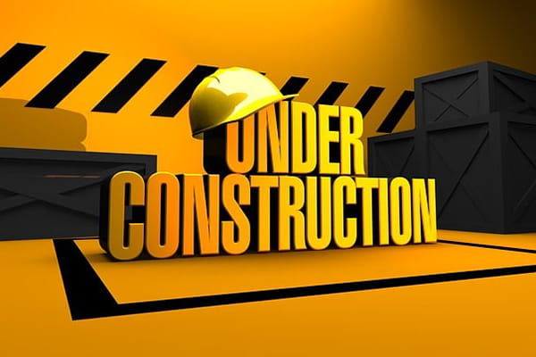 A graphic symbolises a construction site with the slogan "Under Construction".