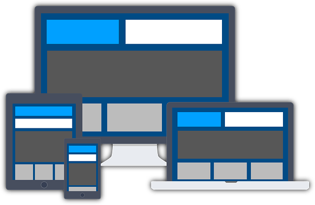 A graphic shows different web designs on different end devices.