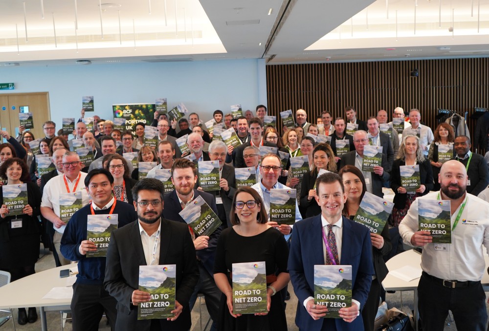 Delegates at the launch of the BCF’s 2026 Net Zero Roadmap, led by Sustainability Manager Zoe Slade (centre) and CEO Tom Bowtell (centre right).